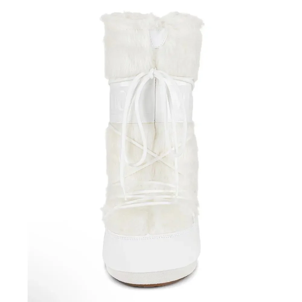 Moon Boot Icon Faux Fur Boots Optical White US 9/10 EU 39/41